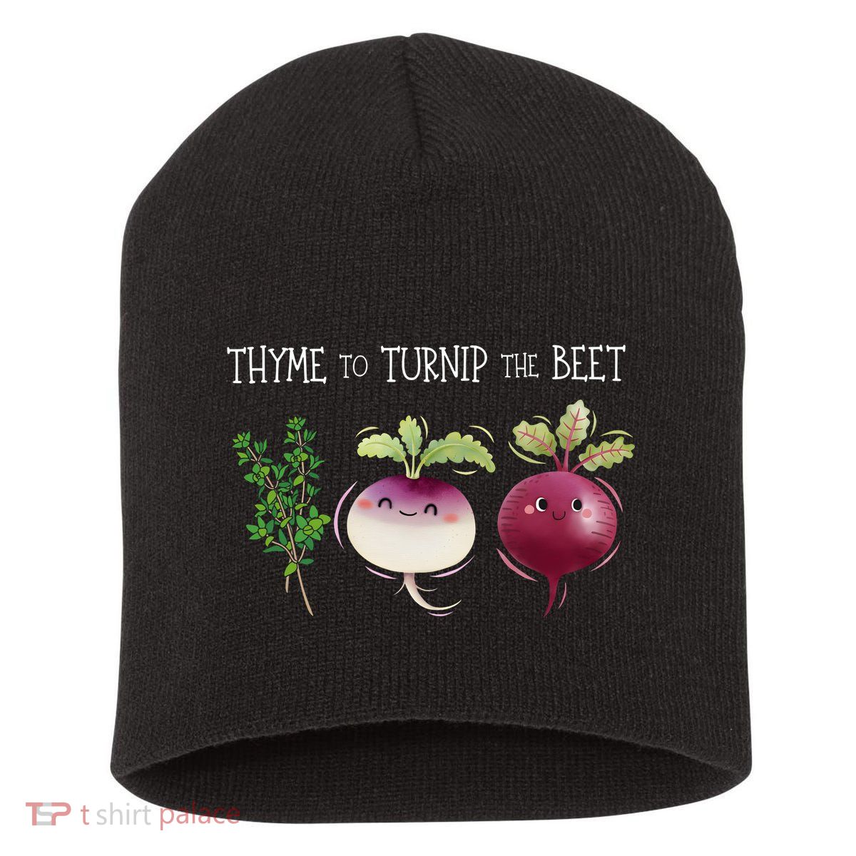 Thyme To Turnip The Beet Vegetable Short Acrylic Beanie