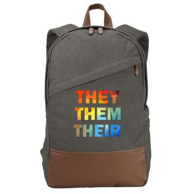 They Them Their Nb Pronoun Pride Cotton Canvas Backpack