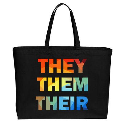 They Them Their Nb Pronoun Pride Cotton Canvas Jumbo Tote