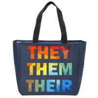 They Them Their Nb Pronoun Pride Zip Tote Bag