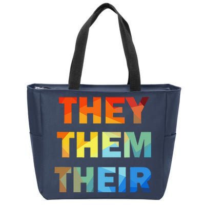 They Them Their Nb Pronoun Pride Zip Tote Bag