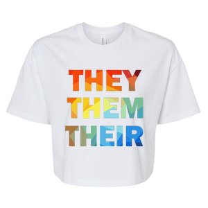 They Them Their Nb Pronoun Pride Bella+Canvas Jersey Crop Tee