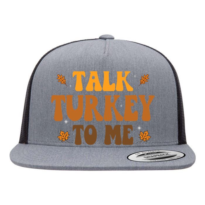 Talk Turkey To Me Groovy Thanksgiving Family Matching Premium Flat Bill Trucker Hat