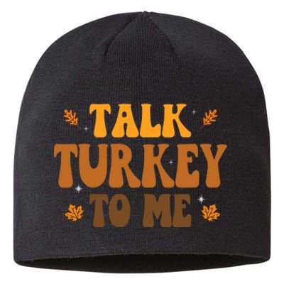 Talk Turkey To Me Groovy Thanksgiving Family Matching Premium Sustainable Beanie