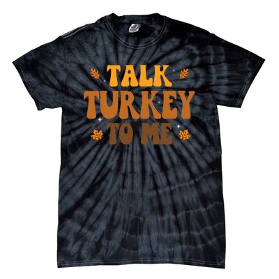 Talk Turkey To Me Groovy Thanksgiving Family Matching Premium Tie-Dye T-Shirt