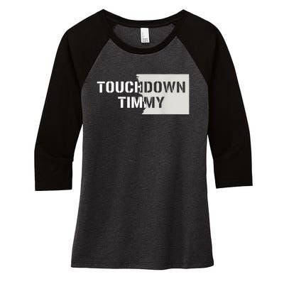 Touchdown Timmy Tim Walz Women's Tri-Blend 3/4-Sleeve Raglan Shirt