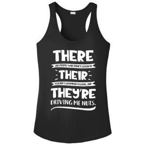 There Their They're Cool Gift English Grammar Funny Teacher Gift Ladies PosiCharge Competitor Racerback Tank