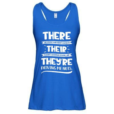 There Their They're Cool Gift English Grammar Funny Teacher Gift Ladies Essential Flowy Tank