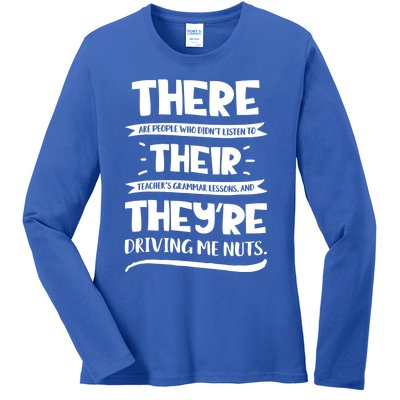 There Their They're Cool Gift English Grammar Funny Teacher Gift Ladies Long Sleeve Shirt