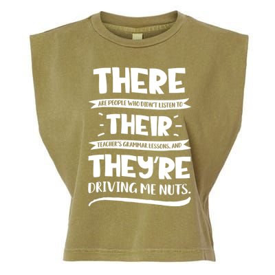 There Their They're Cool Gift English Grammar Funny Teacher Gift Garment-Dyed Women's Muscle Tee