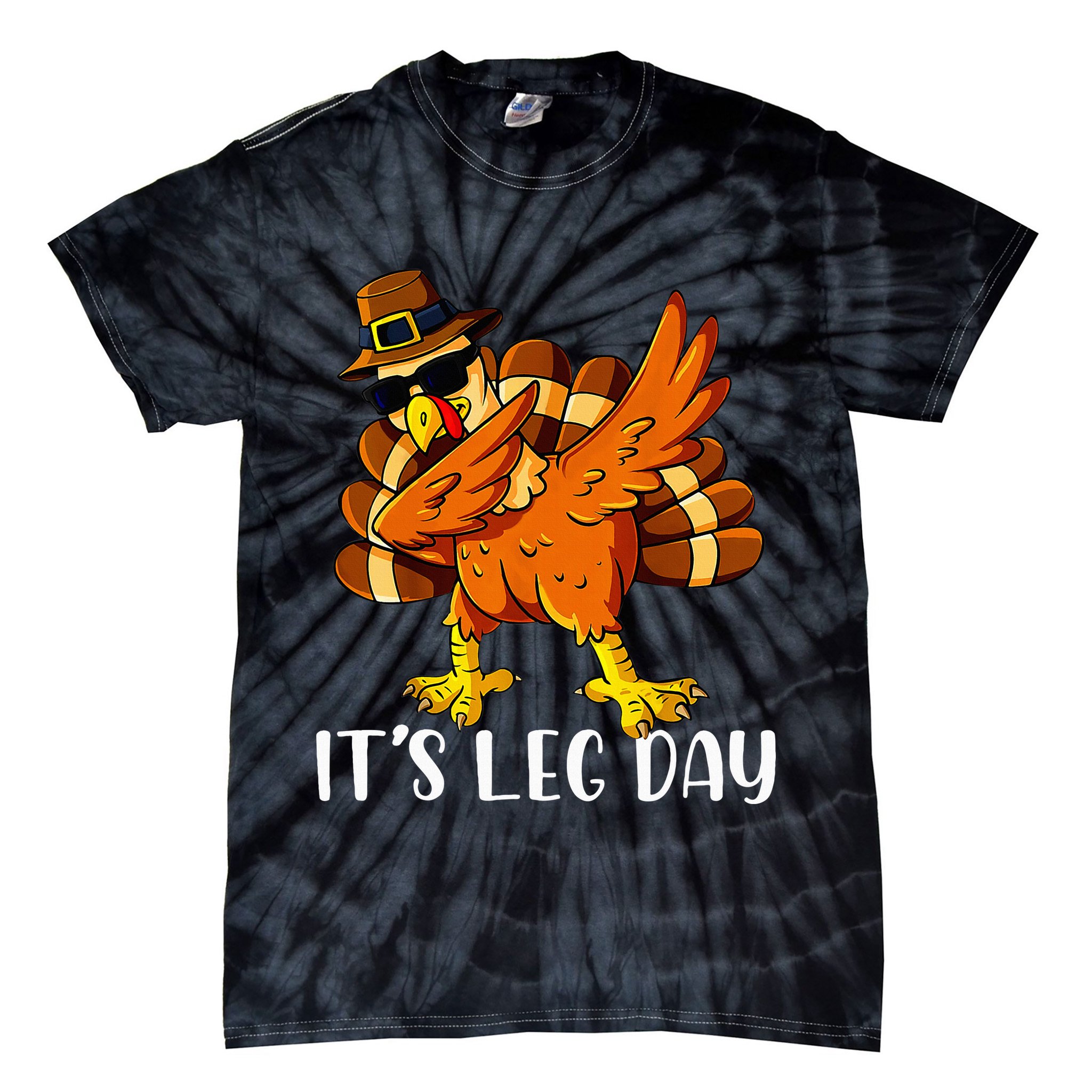 Thanksgiving Turkey Trot Fun Family Leg Day Workout Tie-Dye T-Shirt