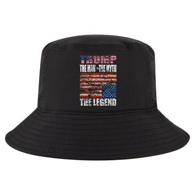 Trump The The Myth The Legend Distressed Usa Trump Flags Funny Gift Cool Comfort Performance Bucket Hat