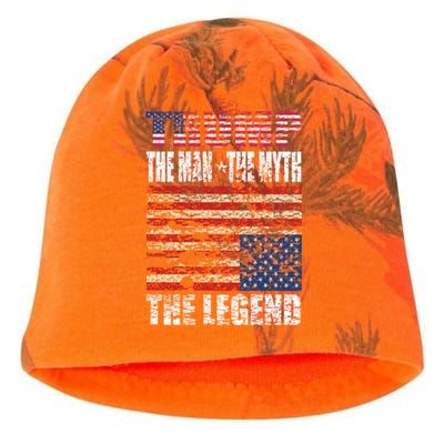 Trump The The Myth The Legend Distressed Usa Trump Flags Funny Gift Kati - Camo Knit Beanie