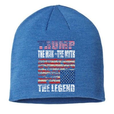 Trump The The Myth The Legend Distressed Usa Trump Flags Funny Gift Sustainable Beanie