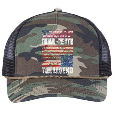 Trump The The Myth The Legend Distressed Usa Trump Flags Funny Gift Retro Rope Trucker Hat Cap