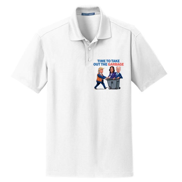 Time To Take Out The Garbage Funny Garbage For Trump 2024 Dry Zone Grid Polo