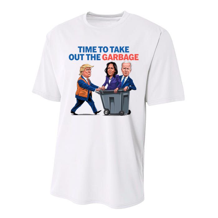 Time To Take Out The Garbage Funny Garbage For Trump 2024 Performance Sprint T-Shirt