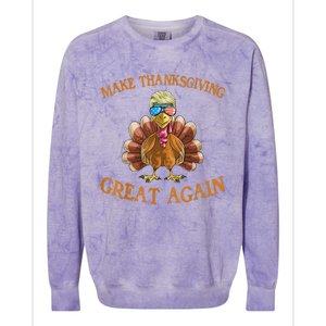 Thanksgiving Turkey Trump Make Thanksgiving Great Again Colorblast Crewneck Sweatshirt