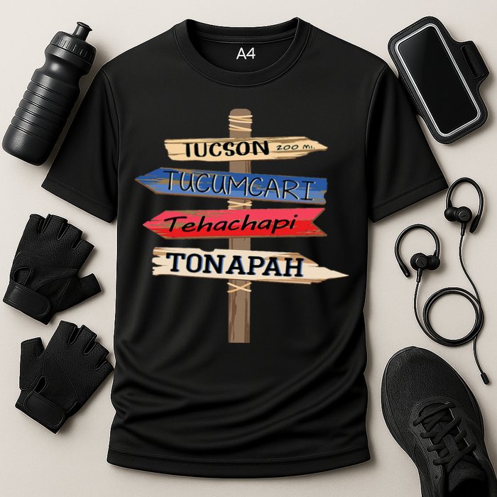 Tucson Tucumcari Tehachapi Tonapah Tourist Guideline Cooling Performance Crew T-Shirt