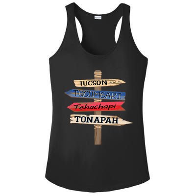 Tucson Tucumcari Tehachapi Tonapah Tourist Guideline Ladies PosiCharge Competitor Racerback Tank