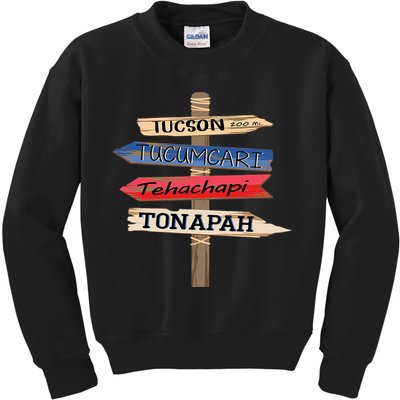 Tucson Tucumcari Tehachapi Tonapah Tourist Guideline Kids Sweatshirt