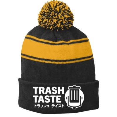 Trash Taste Stripe Pom Pom Beanie