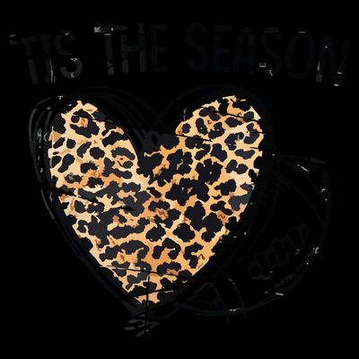 Tis To The Season Leopard Heart Football Season Game Day T-Shirt