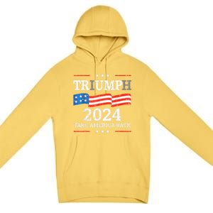 Trump Triumph Us President 45 47 Take America Back Flag 2024 Premium Pullover Hoodie