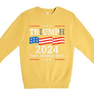 Trump Triumph Us President 45 47 Take America Back Flag 2024 Premium Crewneck Sweatshirt