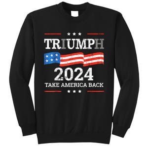 Trump Triumph Us President 45 47 Take America Back Flag 2024 Sweatshirt