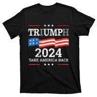 Trump Triumph Us President 45 47 Take America Back Flag 2024 T-Shirt