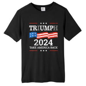 Trump Triumph Us President 45 47 Take America Back Flag 2024 Tall Fusion ChromaSoft Performance T-Shirt