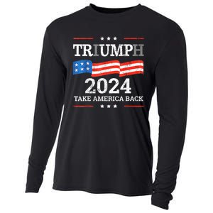 Trump Triumph Us President 45 47 Take America Back Flag 2024 Cooling Performance Long Sleeve Crew