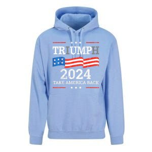 Trump Triumph Us President 45 47 Take America Back Flag 2024 Unisex Surf Hoodie