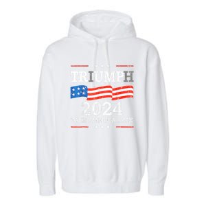 Trump Triumph Us President 45 47 Take America Back Flag 2024 Garment-Dyed Fleece Hoodie