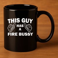 Two Thumbs Up This Guy Has A Fire Bussy 11oz C Handle Ceramic Mug