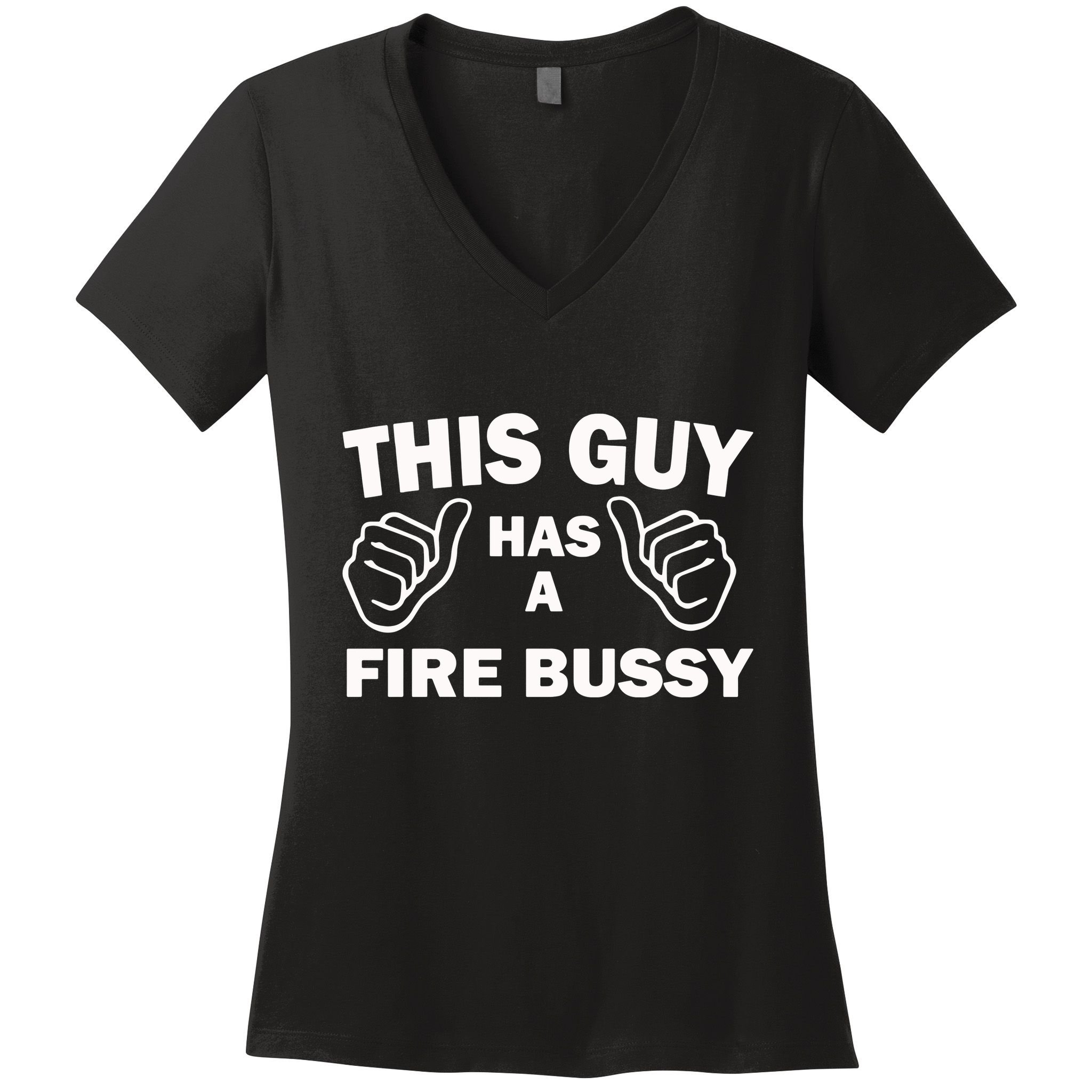 Two Thumbs Up This Guy Has A Fire Bussy Women's V-Neck T-Shirt