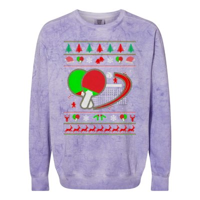 Table Tennis Ugly Christmas Colorblast Crewneck Sweatshirt