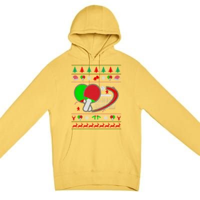 Table Tennis Ugly Christmas Premium Pullover Hoodie