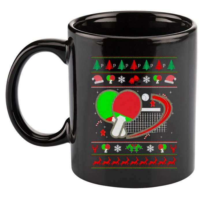 Table Tennis Ugly Christmas 11oz C Handle Ceramic Mug