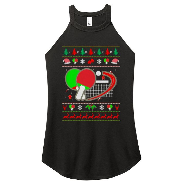 Table Tennis Ugly Christmas Women's Perfect Tri Rocker Tank