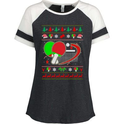 Table Tennis Ugly Christmas Enza Ladies Jersey Colorblock Tee