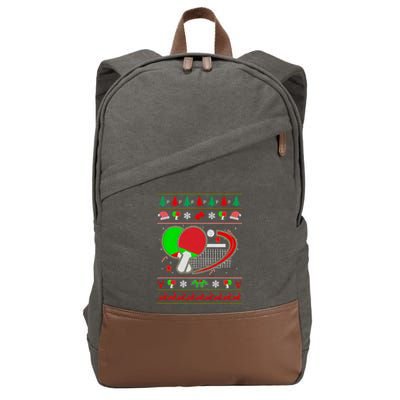 Table Tennis Ugly Christmas Cotton Canvas Backpack