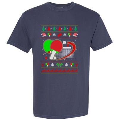 Table Tennis Ugly Christmas Garment-Dyed Heavyweight T-Shirt