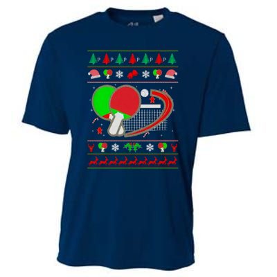 Table Tennis Ugly Christmas Cooling Performance Crew T-Shirt