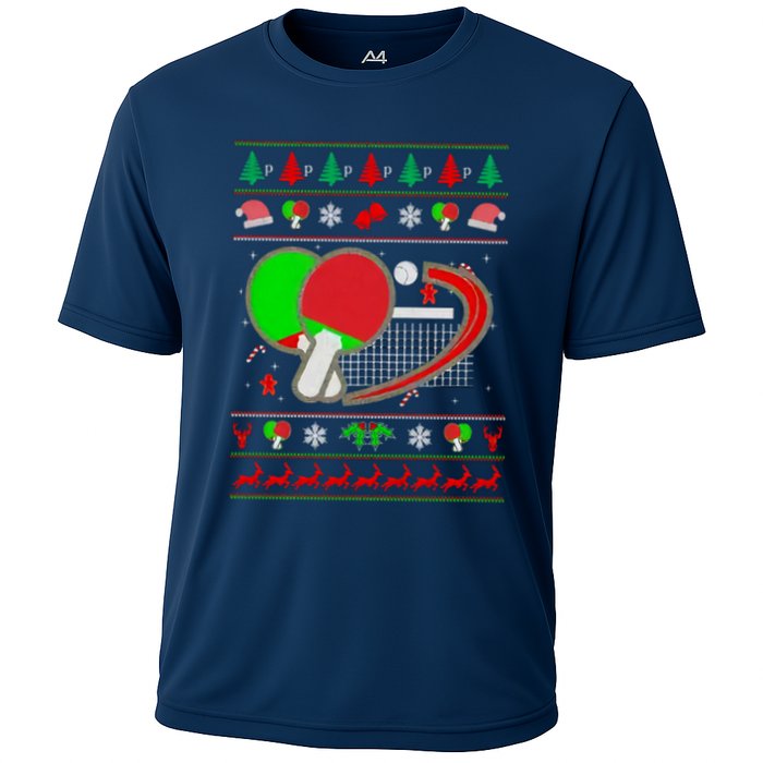Table Tennis Ugly Christmas Cooling Performance Crew T-Shirt