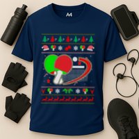 Table Tennis Ugly Christmas Cooling Performance Crew T-Shirt