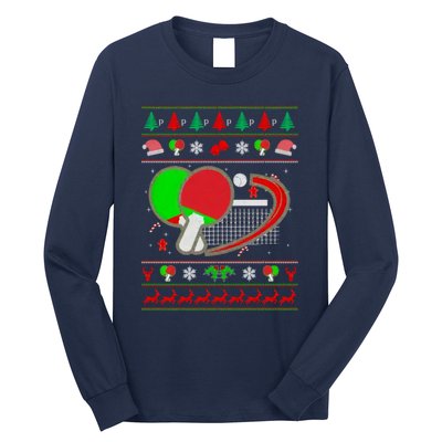 Table Tennis Ugly Christmas Long Sleeve Shirt