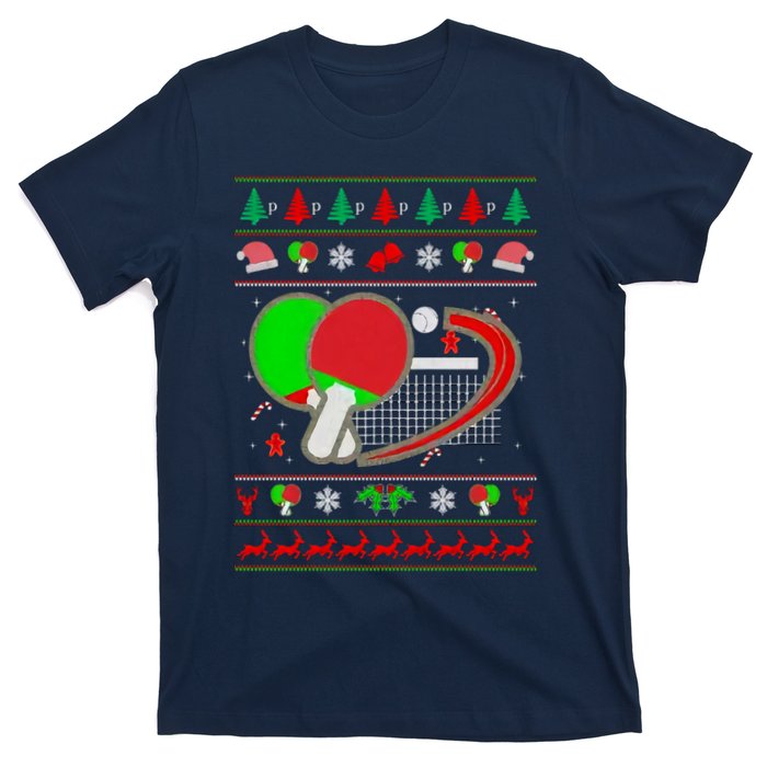 Table Tennis Ugly Christmas T-Shirt