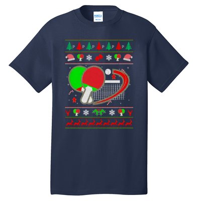 Table Tennis Ugly Christmas Tall T-Shirt